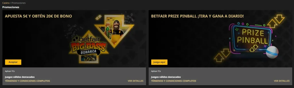 Bonos para Betfair apuesta
